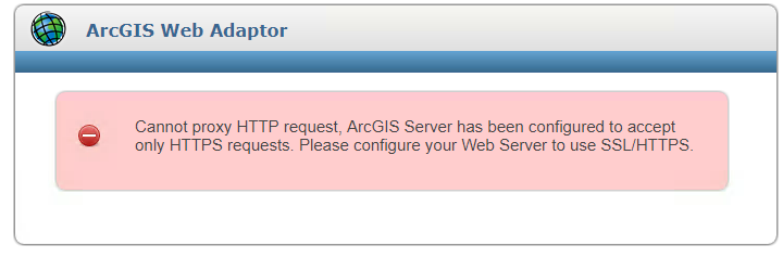 Http web adaptor error